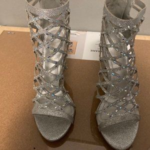 Silver Rhinestone Heels